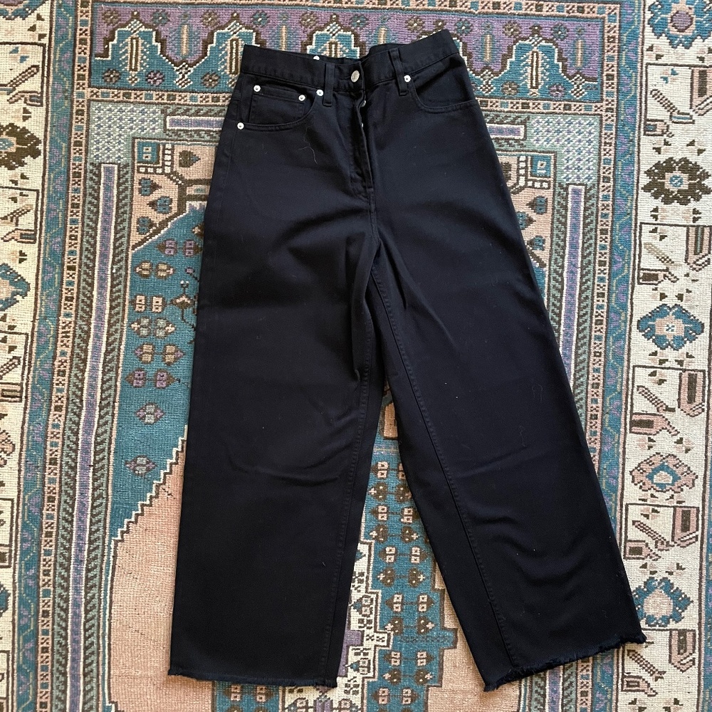 Brand New Dries Van Noten Black Wide Leg Jean Size 27